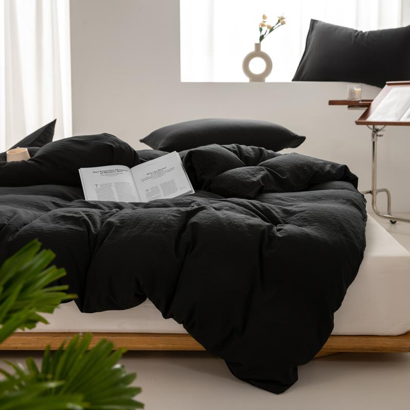 1ks Jednobarevný povlak na přikrývku 100% praná bavlna Povlak na přikrývku v japonském minimalistickém stylu Jednolůžková manželská postel velikosti King