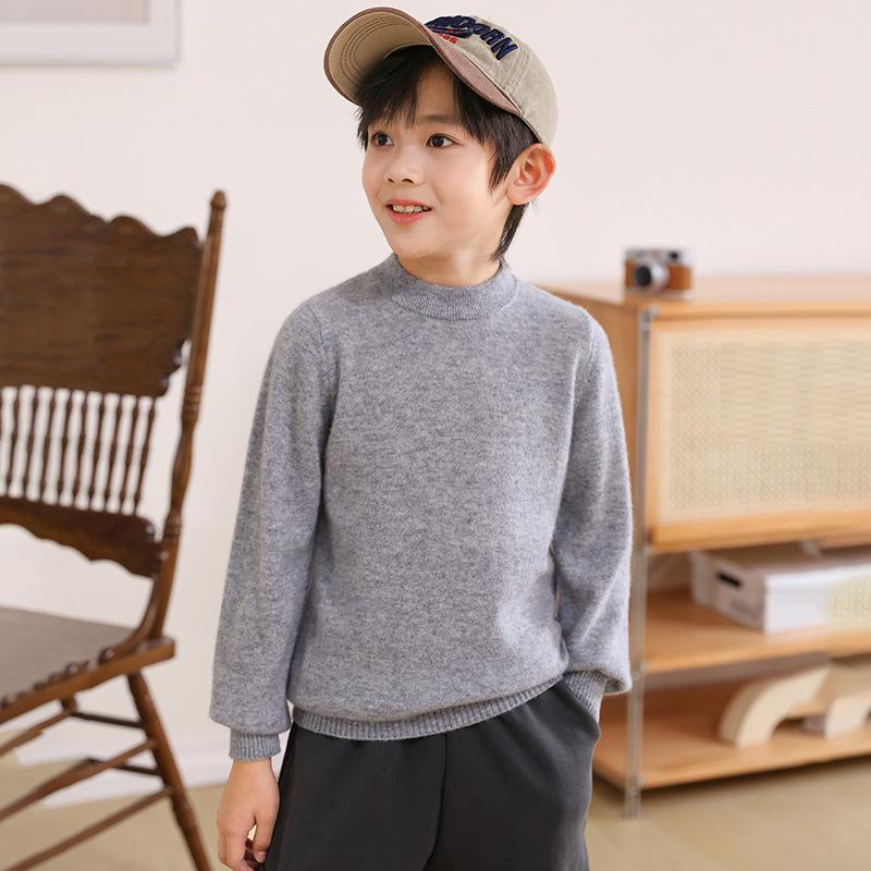 Pulover Premium pentru Copii din Cașmir Pur - Gât Mediu-Înalt, Tricot Cald de Toamnă/Iarnă pentru Băieți și Fete