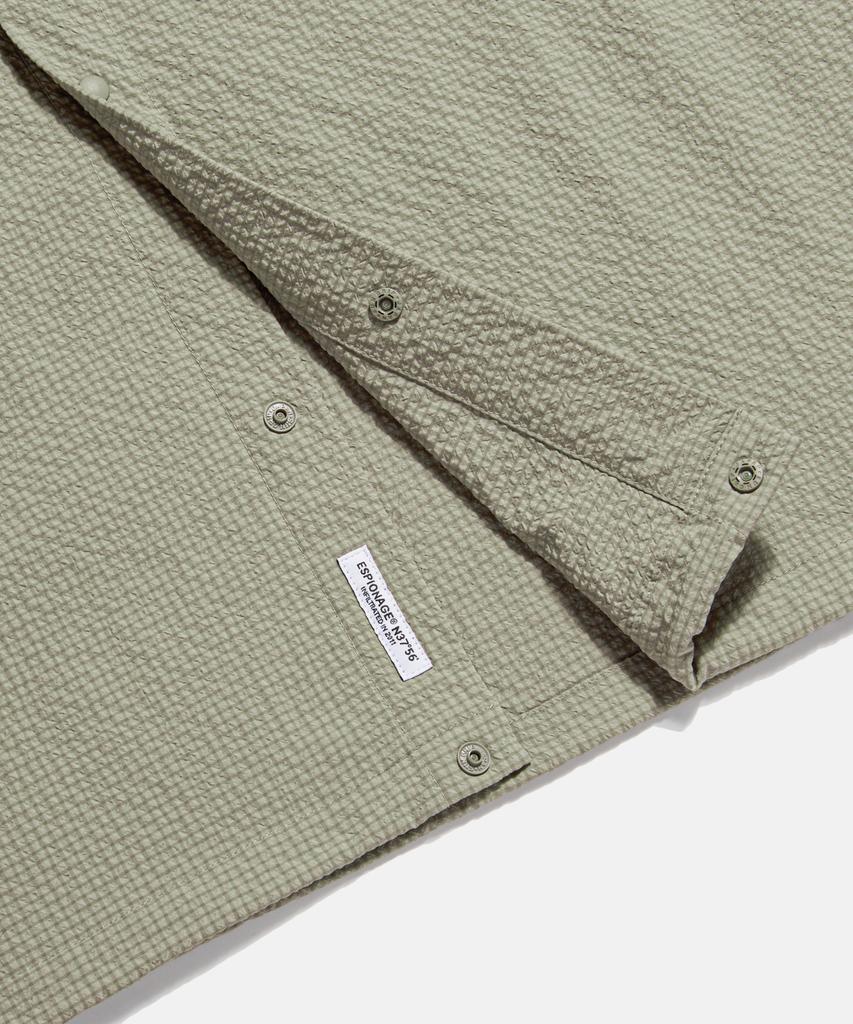 ESPIONAGE Grid Seersucker Outer Shirt Beige