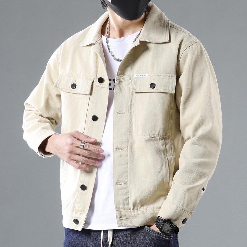 2025 Men's Casual Loose Denim Jacket - Trendy Korean Style for Spring and Autumn