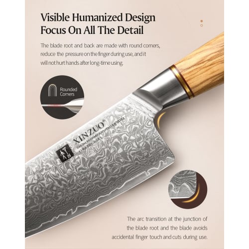 XINZUO 73-Layer Damascus Steel 5-Piece Chef Knife Set, Hand-Forged Sharp Kitchen Knife Set with Powdered Steel Core, Chef Santoku Bread Utility Paring