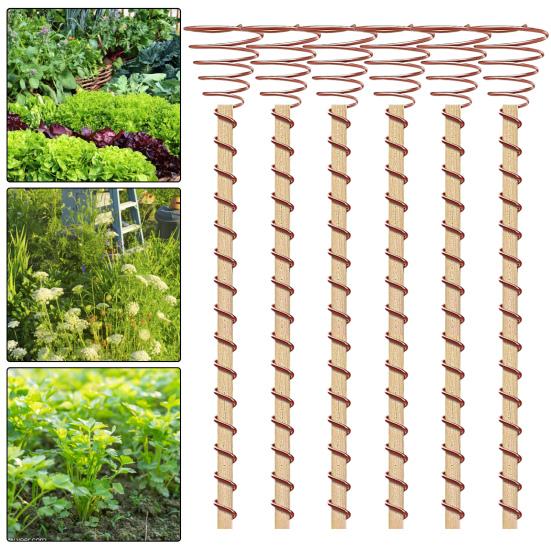6Pcs 12 Inch Electric Grow Antennas Copper Stake Copper Wire Plant Stake Easy