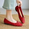 Krazing Pot Suede Fashion Spring Size 42 41 Low Heels Women Round Toe Shoes Ballet Dance Butterfly-knot Shallow Pumps