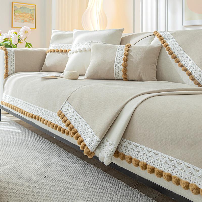 Chenier Sofa Cushion Four Seasons Breathable Sofa Seat Cushion Towel Fabric Backrest Cover Non-slip Cover