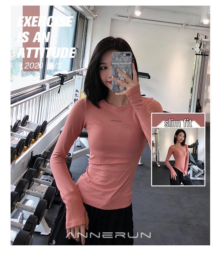 Miki Women's Quick-Dry Long Sleeve Fitted Sports Top for Yoga and Running