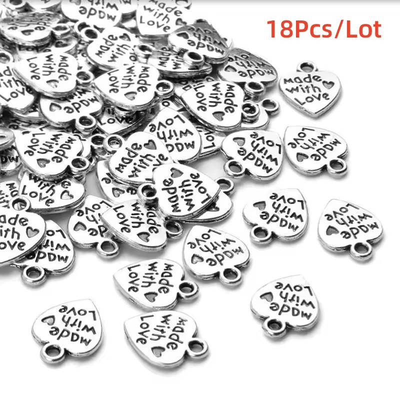

18/48/98 шт. Підвіска у формі серця Різьба DIY Крафт Намисто Браслет Брелок Фурнітура для виготовлення ювелірних виробів 18PCS