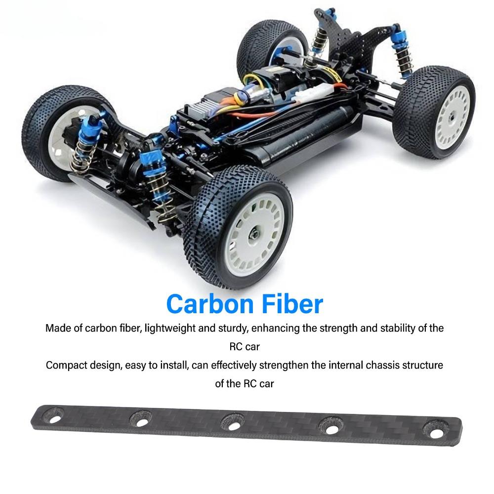 Black Carbon Fiber Chassis Stiffener for Tamiya TT02/TT-02 1/10 RC Car For 1/10 Scale