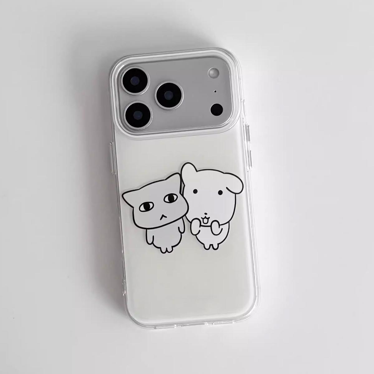 

Cute Big-headed Dog Cartoon Cat Phone Case For IPhone 17 Air 16 14 15 Pro Plus 13 12 11 Pro Max Shockproof Silicone Cover Fundas iphone 11 Pro