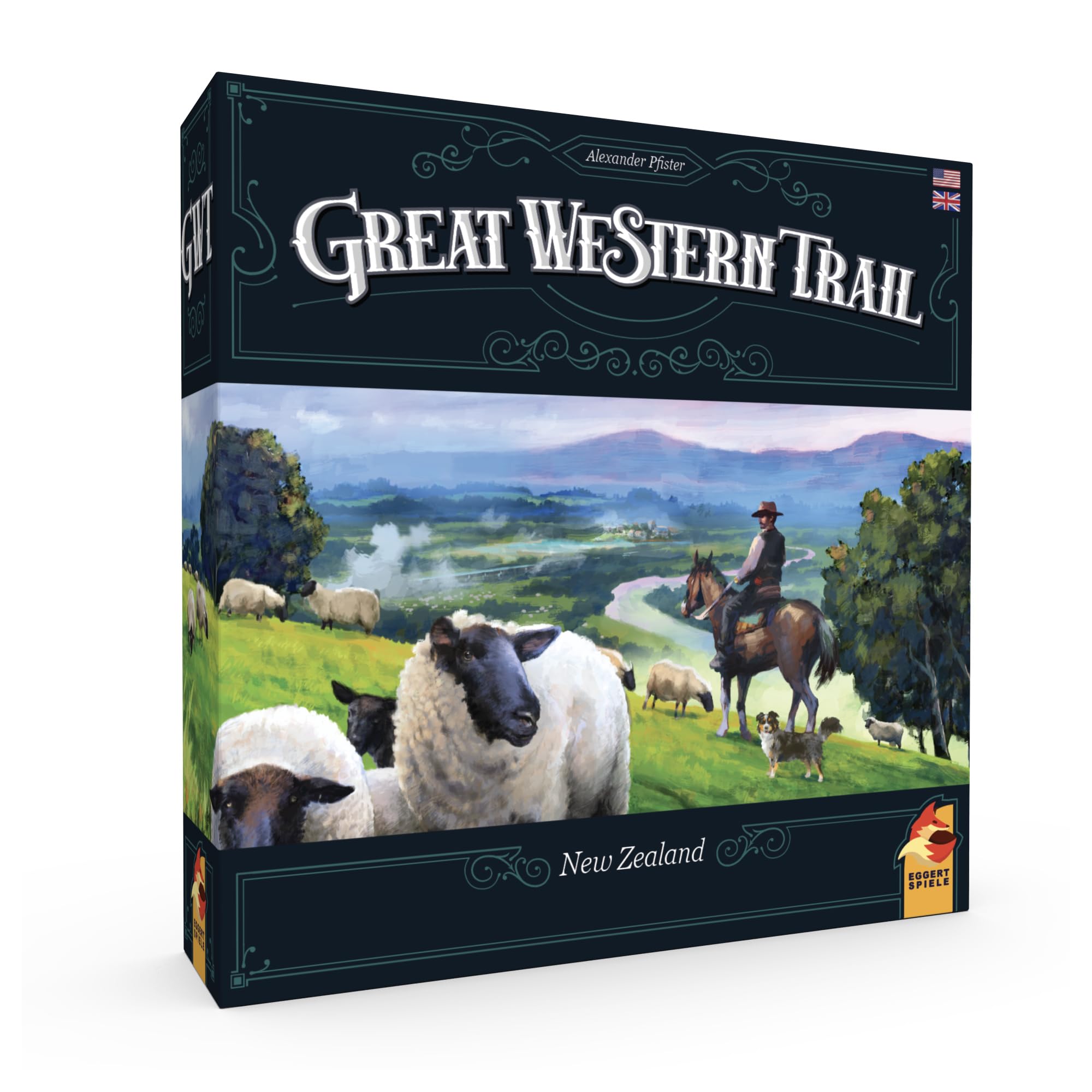 

Eggertspiele Great Western Trail 2-е издание Новая Зеландия Настольная игра в ковбойской тематике Стратегическая игра для детей и возрастов Игра с минутной продолжительностью, Взрослые, 12+, 1-4