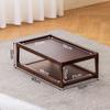 Walnut Bay Solid Wood Window Desk Mini Tea Table Traditional Louhan Bed Stand - Minimalist Space-Saving Zen Design