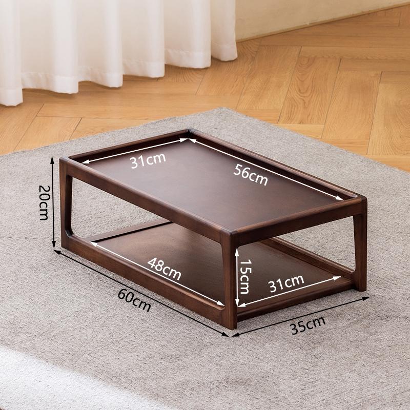 Walnut Bay Solid Wood Window Desk Mini Tea Table Traditional Louhan Bed Stand - Minimalist Space-Saving Zen Design
