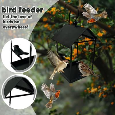 Wrought Iron Bird Feeder, Bird-proof Feeding Hanging Outdoor Decoration For Gardens