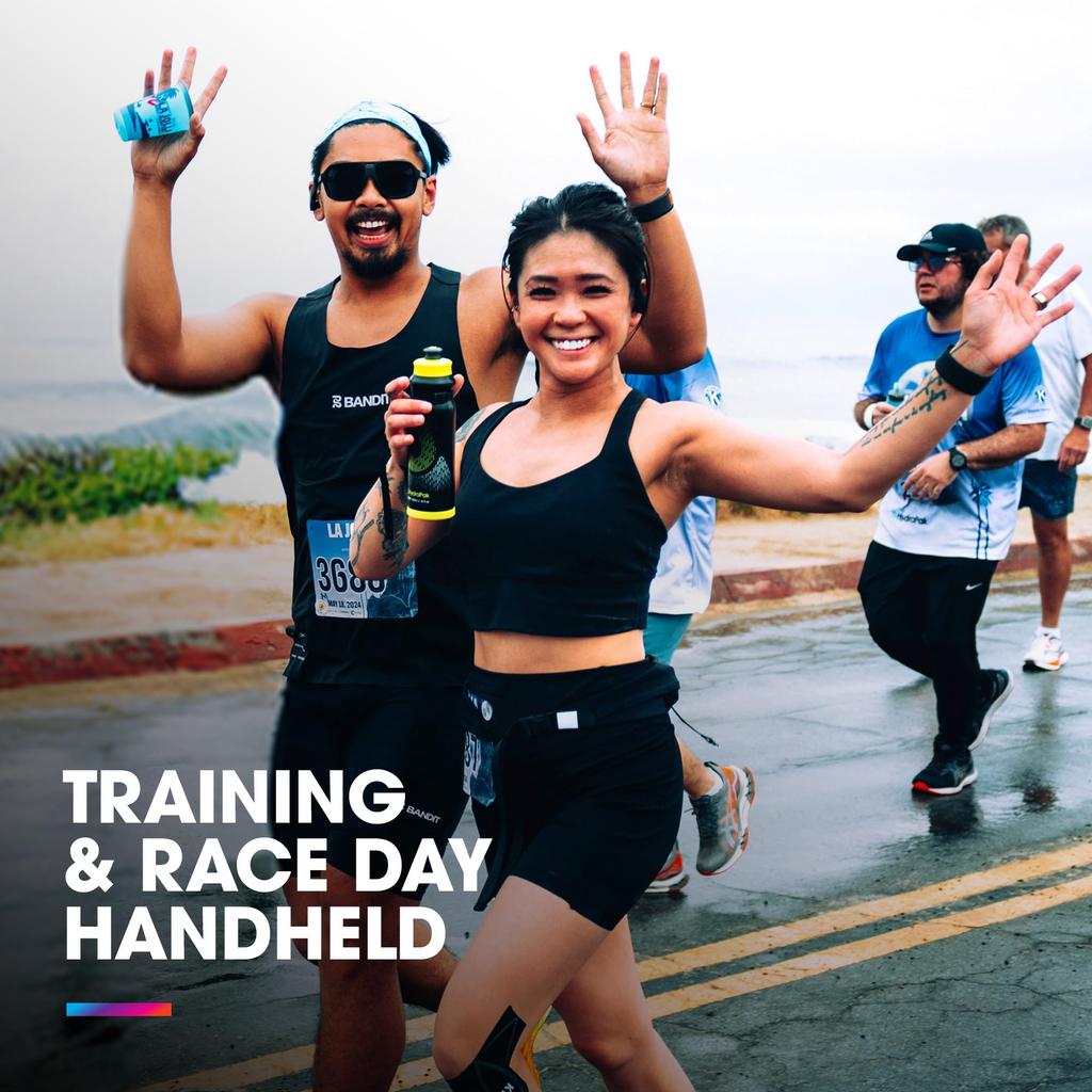 HydraPak Tempo Pro 525ml Handheld Running Squeeze Bottle for Training and Race Day Hydration with Detachable Strap White - (525ml/17 oz) -