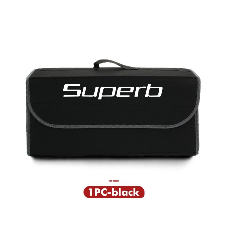 For Skoda Car Logo Trunk Storage Box Large Capacity Tool Organiser Bag Accessories S Kodiaq Octavia 2 3 Yeti Karoq Rapid Fabia