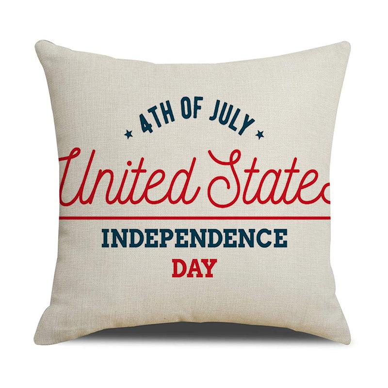 

American Independence Day Linen Series Multiple Pillow Covers Simple Festive Printed Cushion Cover Sofa Pillow Cover Home 45 * 45Cm (linen)