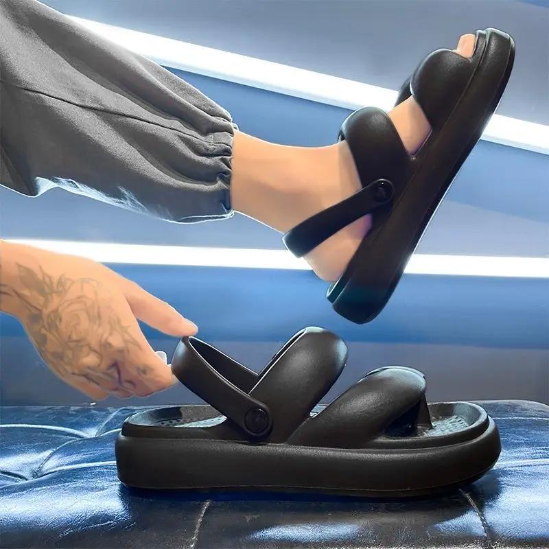 Fashion Outdoor Men's Shoe Beach Platform Slides Low Price Clappers 2025 High Quality Fashion Trend Original Pvc Fun Y2k Male Slipper