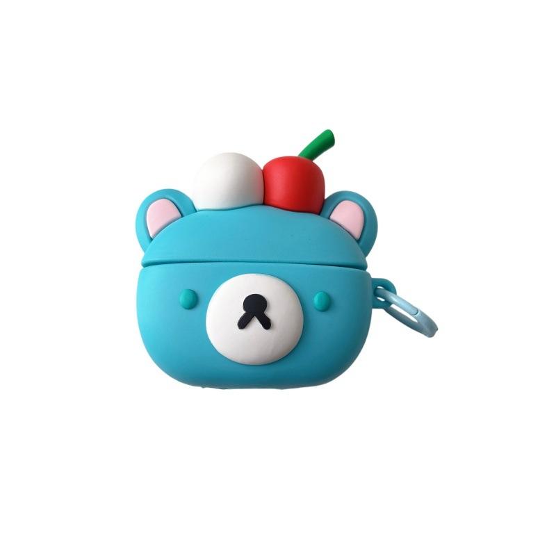 Blue Easy Bear Apply Apple AirPods4 Bluetooth Wireless Headset Case Female 1/2/3/pro2 Protective Case