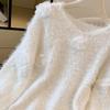 Women's Sweet Pink 3D Flower Sweater, Gentle Spring/Autumn Knit Base Layer