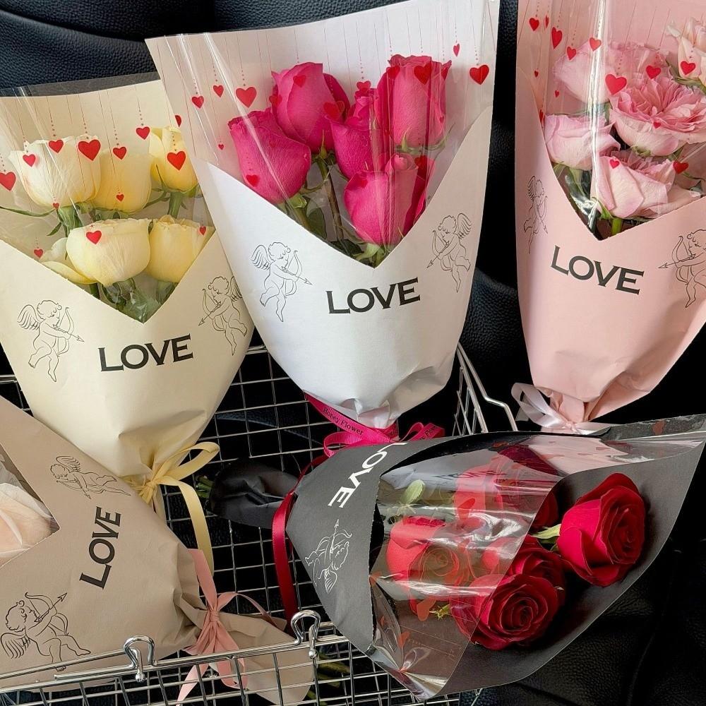 10 Pieces Transparent Flower Packaging Bags Waterproof Flower Arrangement Bags  520 Celebration