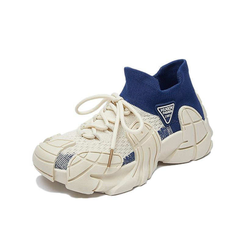 Ins Koreanisches Paar Runde Spitze Fliegen Gestrickte Gummischuhe Herbst Neue Studenten Sportschuhe Laufen Freizeit