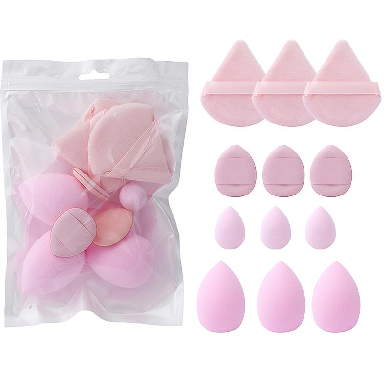 

12-Piece All-Purpose Makeup Sponge Set Velvet Triangle Puff Face Finger Puffs Mini Sponge Egg Liquid Foundation Tools Make Up