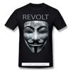 Revolt V Mask T-Shirt Anonyme Hackerorganisation Video Black Lives Matter Druck T-Shirt Sommer Groß T-Shirts