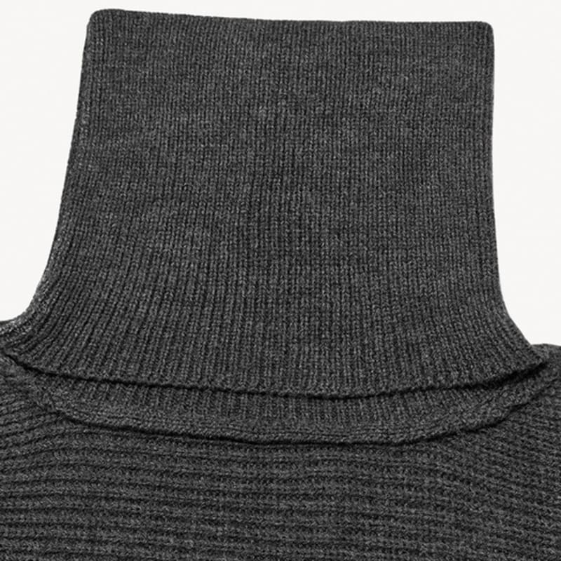 RIDIFI Wool Turtleneck Knit Scarf (charcoal)
