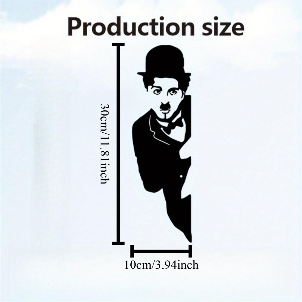 Metal Wall Art Charlie Chaplin Silhouette Rustproof Iron Home Office Decor 12in