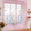 Coração Balão Impressão Janela Transparente Decorativo Poliéster Faixa Francesa Cortina Translúcida Decoração de Casa