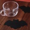 10pcs Heat-resistant Halloween Table Mat Black Bat Drink Coasters Wine Cup Mats  Kitchen Decor