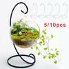 Household 23CM Iron Holder Hanging Candlestick Glass Ball Basket Light Lantern Stand Small Objects Decoration Home Decor Parts