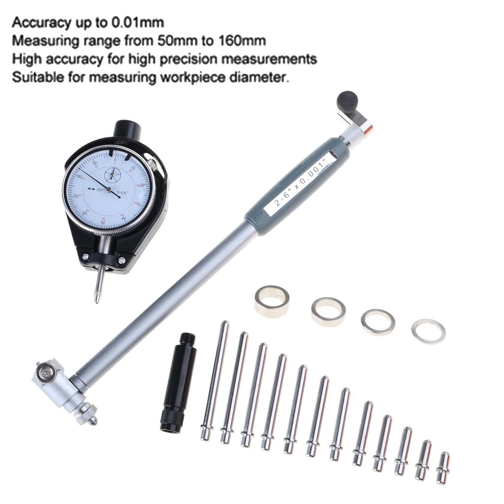 Dials Bore Gauges 1.97-6.23inch/0.0003inch Cylinders Bore Gauges Inside Diameter Dials Indicator 50-160mm For Automotive Use