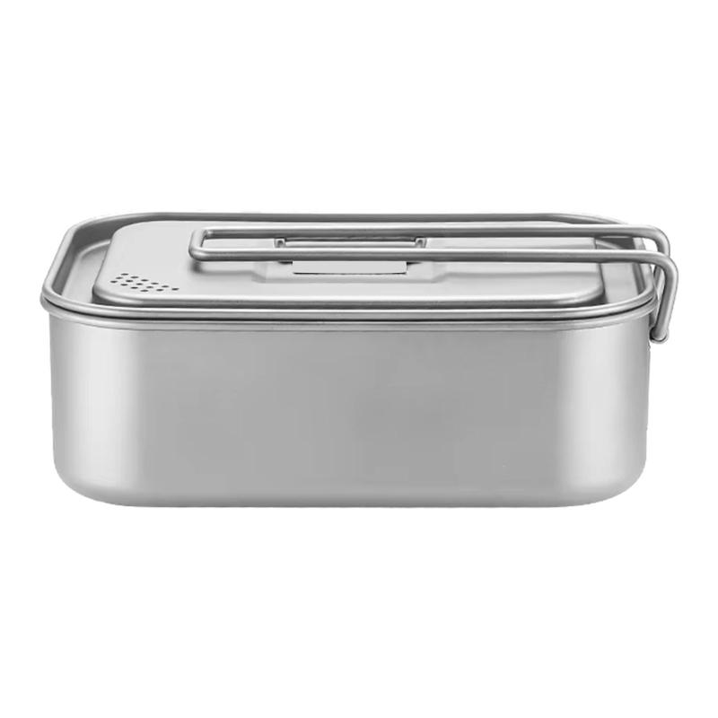 Lightweight Titaniums Rectangular Shape Lunch Box 800ml Spill Proof Portable Meal Preparation Container For Travel