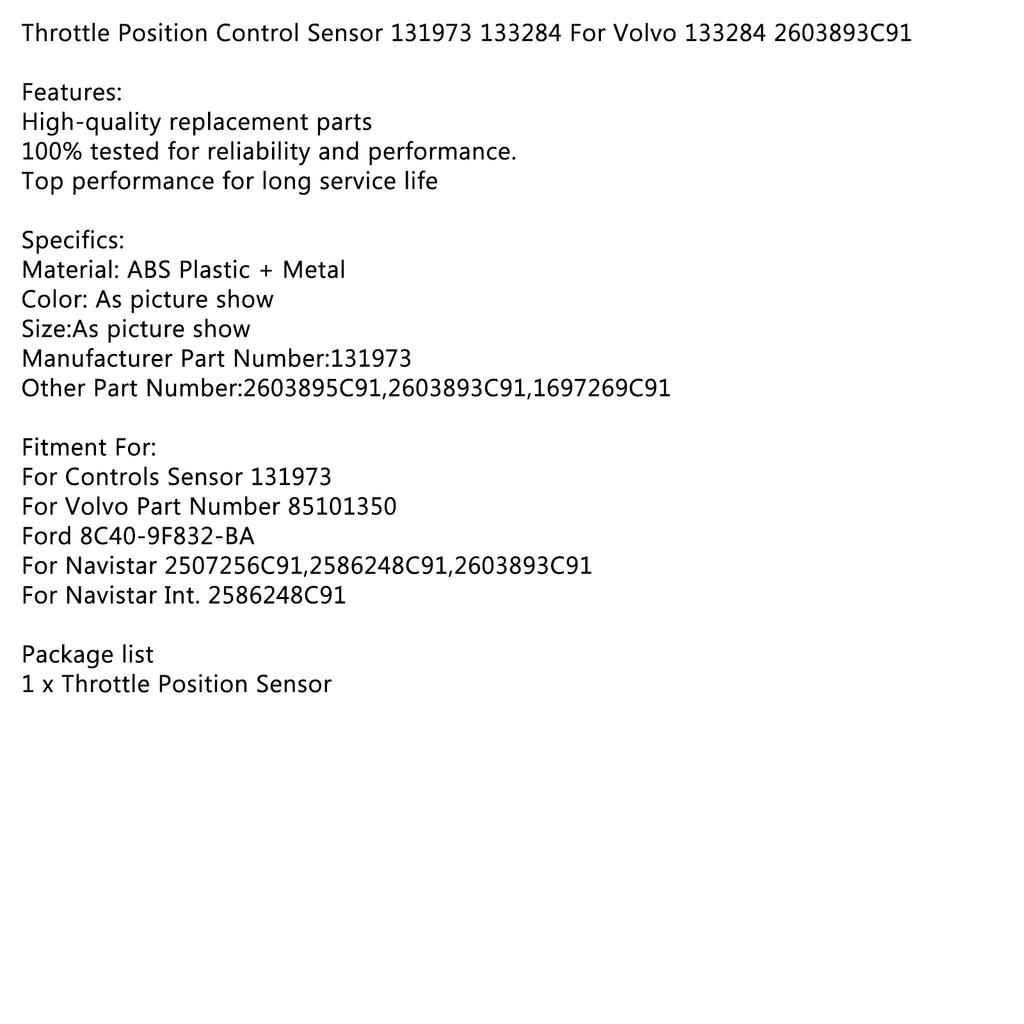 NEW Throttle Position Sensor 2603893C91 133284 For Williams Controls 131973