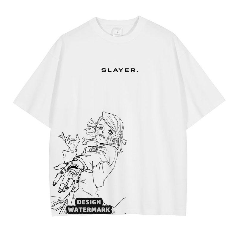 Anime Inosuke Tshirts Oversized Vintage Washed KKimetsu No Yaiba T Shirt Tanjirou Zenitsu Kyoujurou Tops Tees Man Cotton