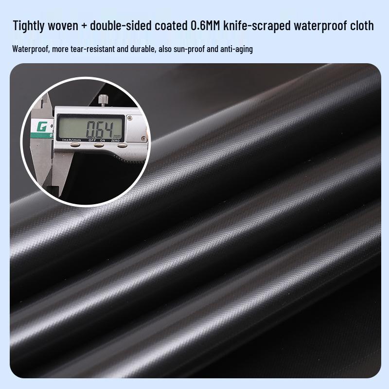 Black PVC Waterproof Anti-Aging Sunshade Tarpaulin - Outdoor Heat Insulation, Rainproof, Sunscreen Oilcloth.