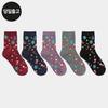 PG Women's/Student Carol Mid-Calf Socks (5 Pairs) Set - Daily Student Girls Fashion