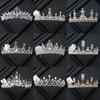 Classical Princess Cake Crown Rhinestone Wedding Party Headwear New Crystal Bridal Tiara  Birthday