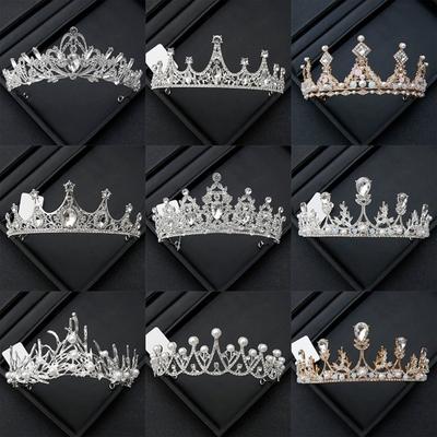Classical Crystal Bridal Tiara Rhinestone Wedding Party Headwear Princess Cake Crown Birthday