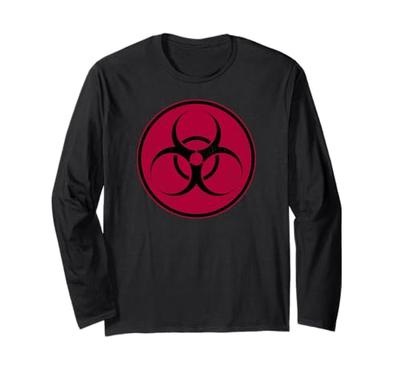 Biohazard Symbol Warning Sign Biological Hazard Toxic Virus Long Sleeve T-Shirt