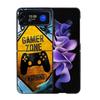 Gamer zone traffic sign Game handle Phone Case For Samsung Z Flip 7 6 5G Galaxy Z Flip4 Z Flip5 Z Flip3 Coque Black Hard PC Shel