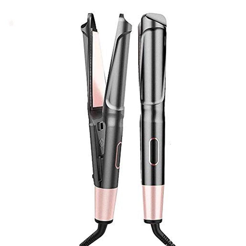 Portable 2 in 1 Hair Straightening and Curling Iron Lcd Ceramic Hair Curler and Straightener Magic Hair Curler