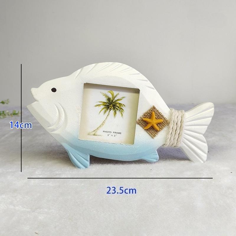 Scallop Fish shaped Starfish Photo Frame, 3-inch Wedding Photo Frame Stand, Display Platform, Home Decoration Decoration Ornament