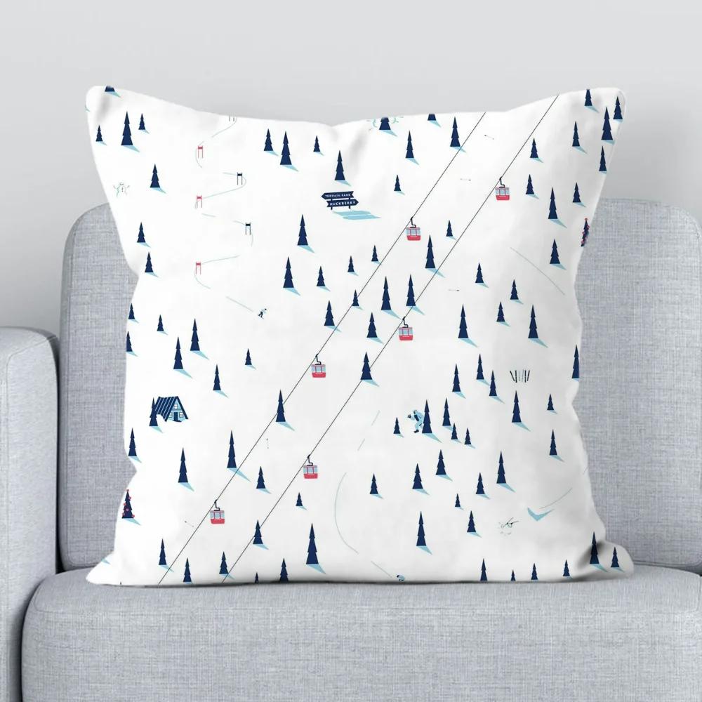 Ski Prop Pattern Covers for Bed Pillows Decorative Pillowcases 40x40 Body Pillow Cover 45x45 Short Plush Pillowcase Sofa Cushion