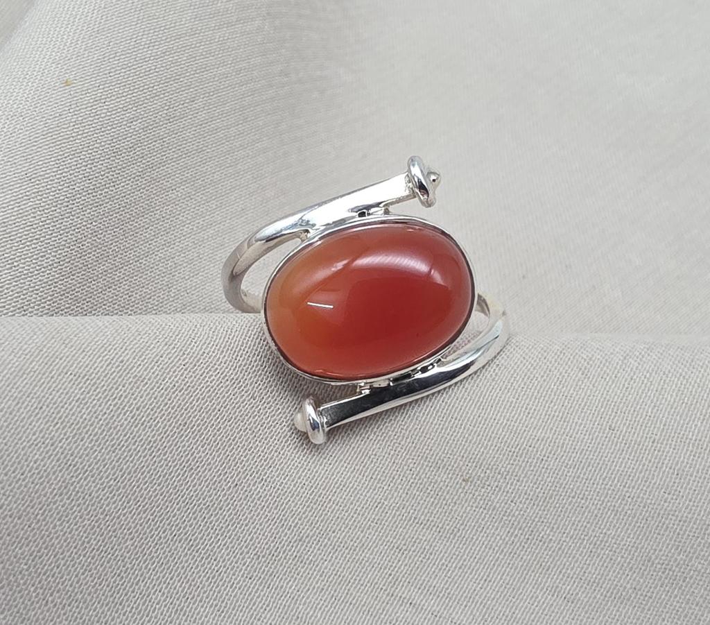 Carnelian Sterling Silver Ring Handmade July Birthstone Jewelry Gemstone Gift for Women