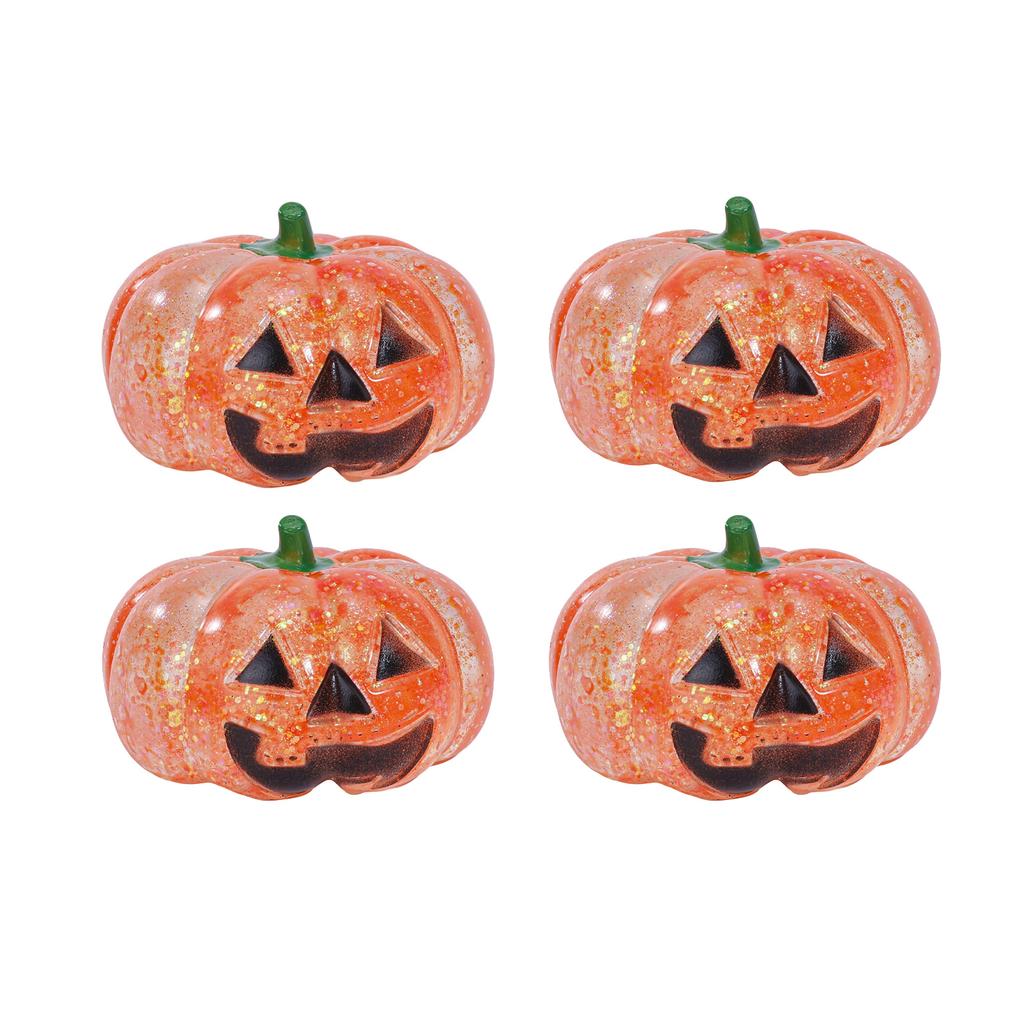 Halloween Pumpkin Head Squeeze Toy Set 4 Pieces Soft Squishy Stress Relief Sensory Toy Slow Rising Material for Kids Adults