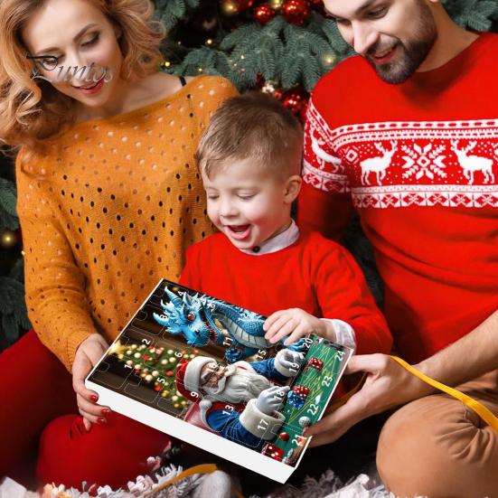 DND Dice Set Advent Calendar 2024 24-Day Countdown to Christmas Acrylic Polyhedral Dice Set for Gamers Role Players