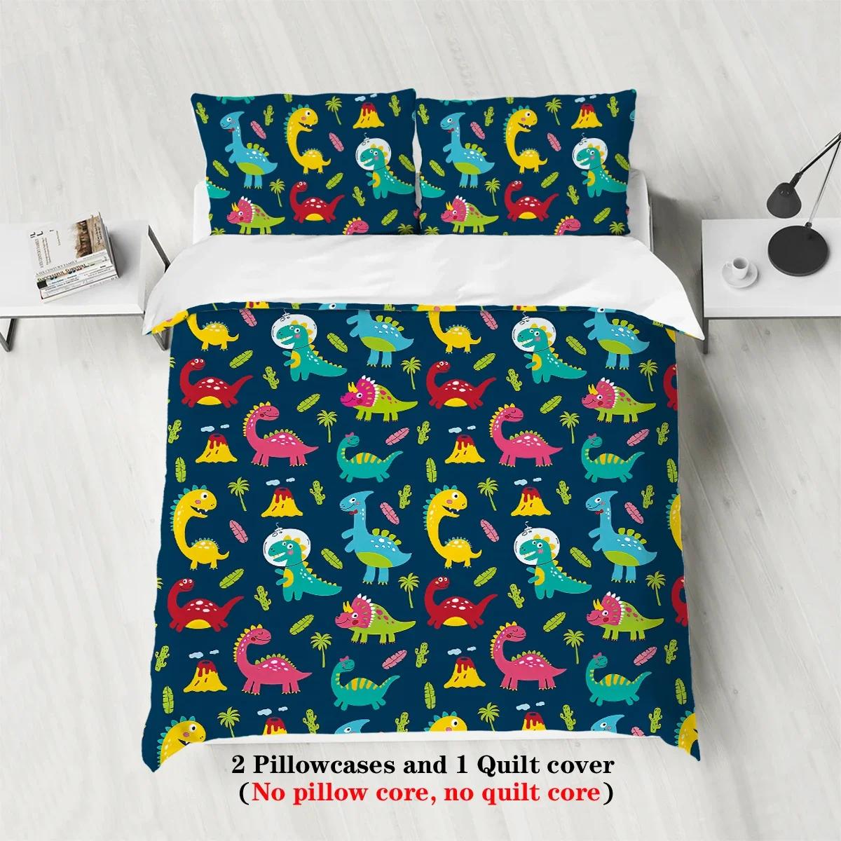

3Pcs Dinosaur Bedding Set Duvet Cover Bedding Set Double Bed Duvet Cover Twin King Size Bed Constellation Pattern Bed Sheet Set EU Twin(135x200cm)