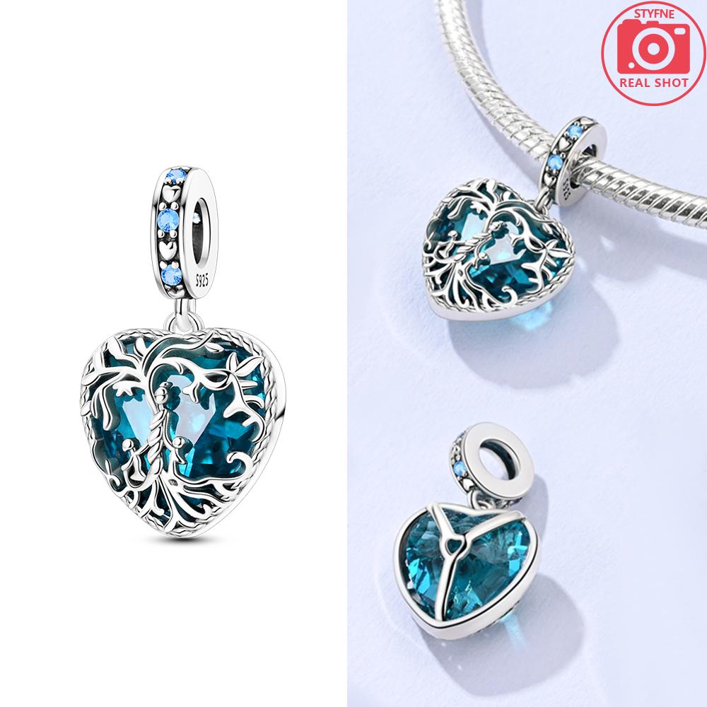 Charms Copper Blue Original Stars Heart Zircon Chameleon Panda Glass Beads Fit Bracelet Jewelry Women Diy Accessories