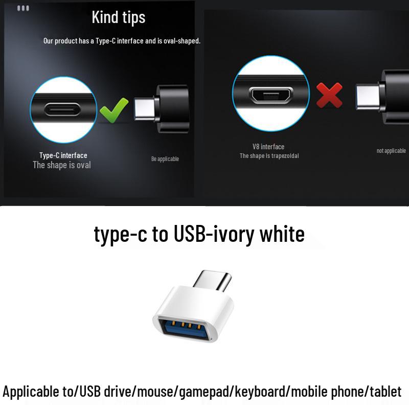USB To Type-C OTG Adapter for Android Devices, U Disk, Phones, Tablets, and Computers